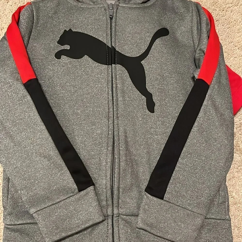 Puma Kids' NWT Boys Size 4T Red and Gray Tracksuit Set - Picture 2 of 4
